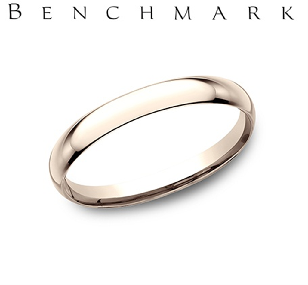 14K Rose Gold 2mm Comfort Fit Wedding Band by Benchmark