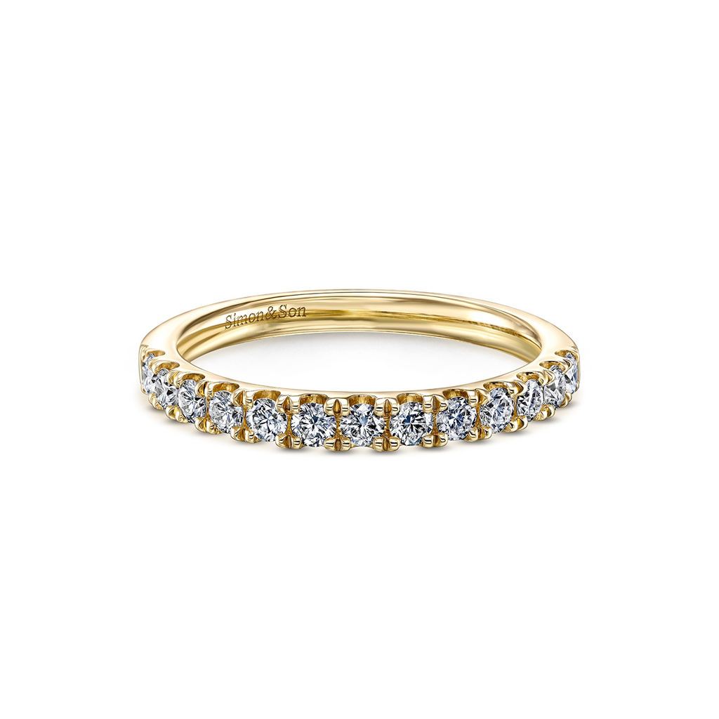 14K Yellow Gold U-Prong Diamond Wedding Band - 0.51ctw.