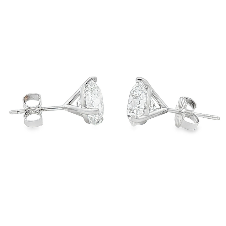 14K White Gold Lab Diamond Stud Earrings – 4.04ctw.