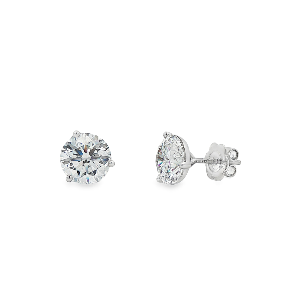 14K White Gold Lab Grown Diamond Stud Earrings – 5.16ctw.