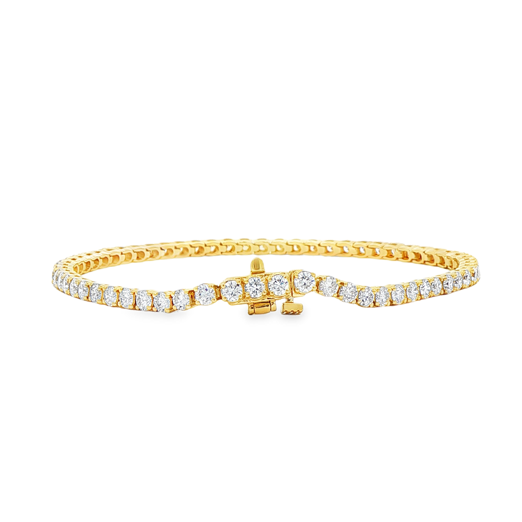 14K Yellow Gold Lab Grown Diamond 2.7mm Tennis Bracelet – 4.07ctw.