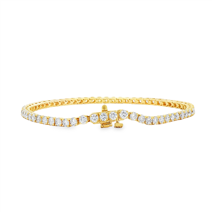14K Yellow Gold Lab Grown Diamond 2.7mm Tennis Bracelet – 4.07ctw.