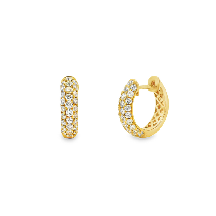 14K Yellow Gold 16x4.1mm Natural Diamond Hoop Earrings – 1.09ctw.