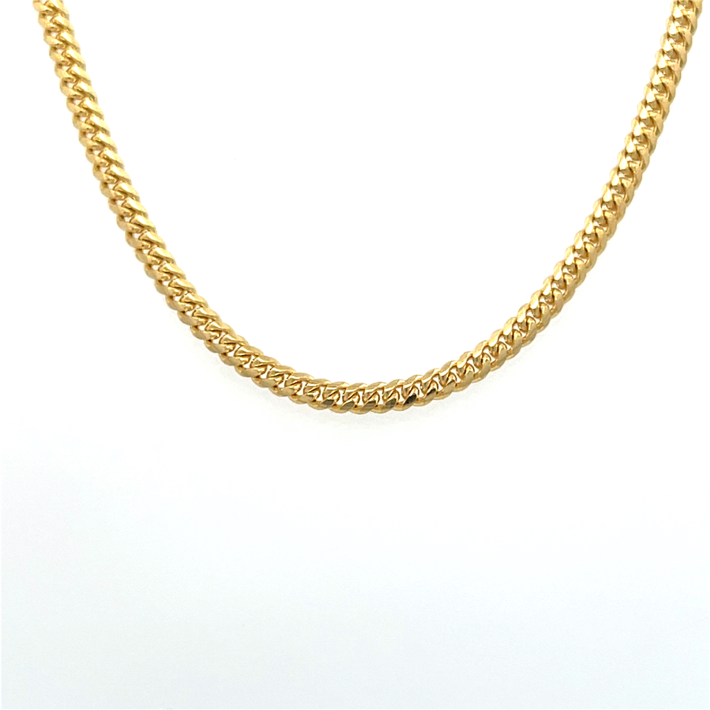 14K Yellow Gold Polished Miami Cuban Chain 2.1mm Wide 24"