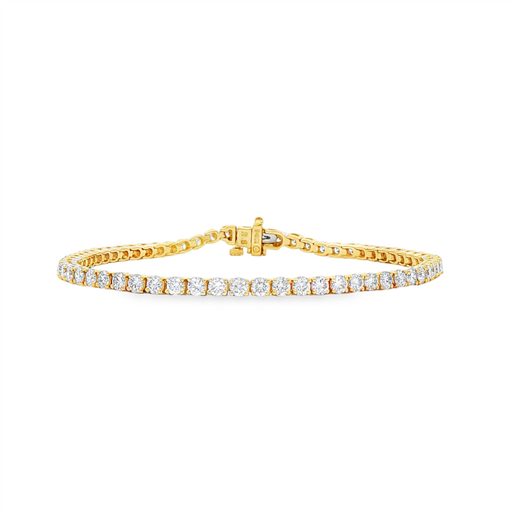 14K Yellow Gold Lab Grown Diamond 2.7mm Tennis Bracelet – 4.07ctw.