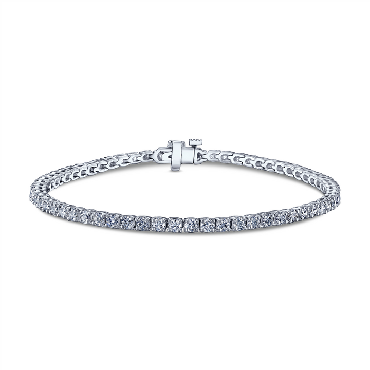 14K White Gold Natural Diamond 2.8mm Tennis Bracelet – 3.73ctw.