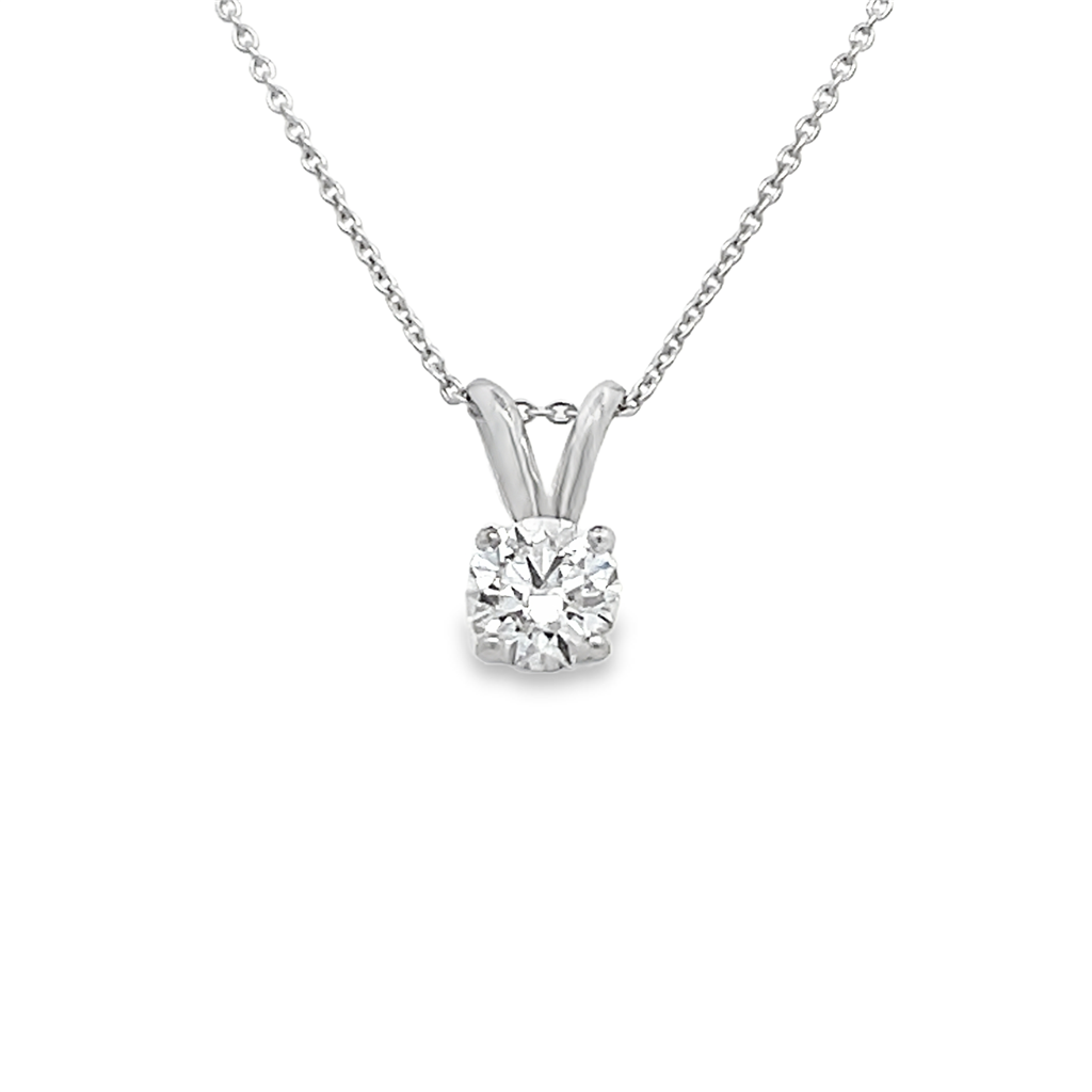 Estate 14K White Gold Rabbit Ear Pendant with Natural Diamond – 0.59ct