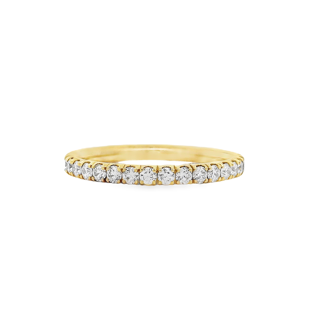 14K Yellow Gold Natural Diamond Eternity Band - 0.74ctw.