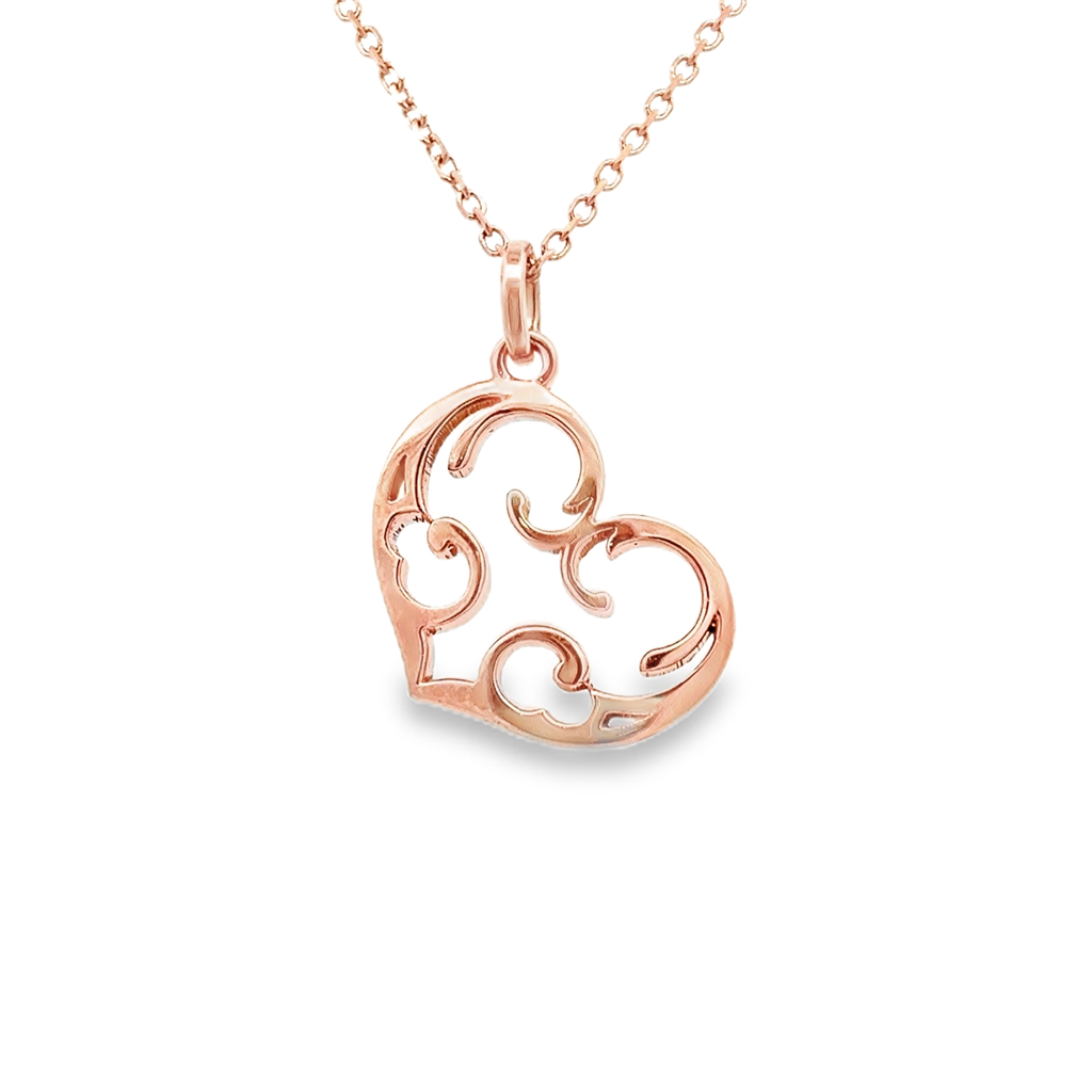 14K Rose Gold Medium Heart Pendant – 5.2g