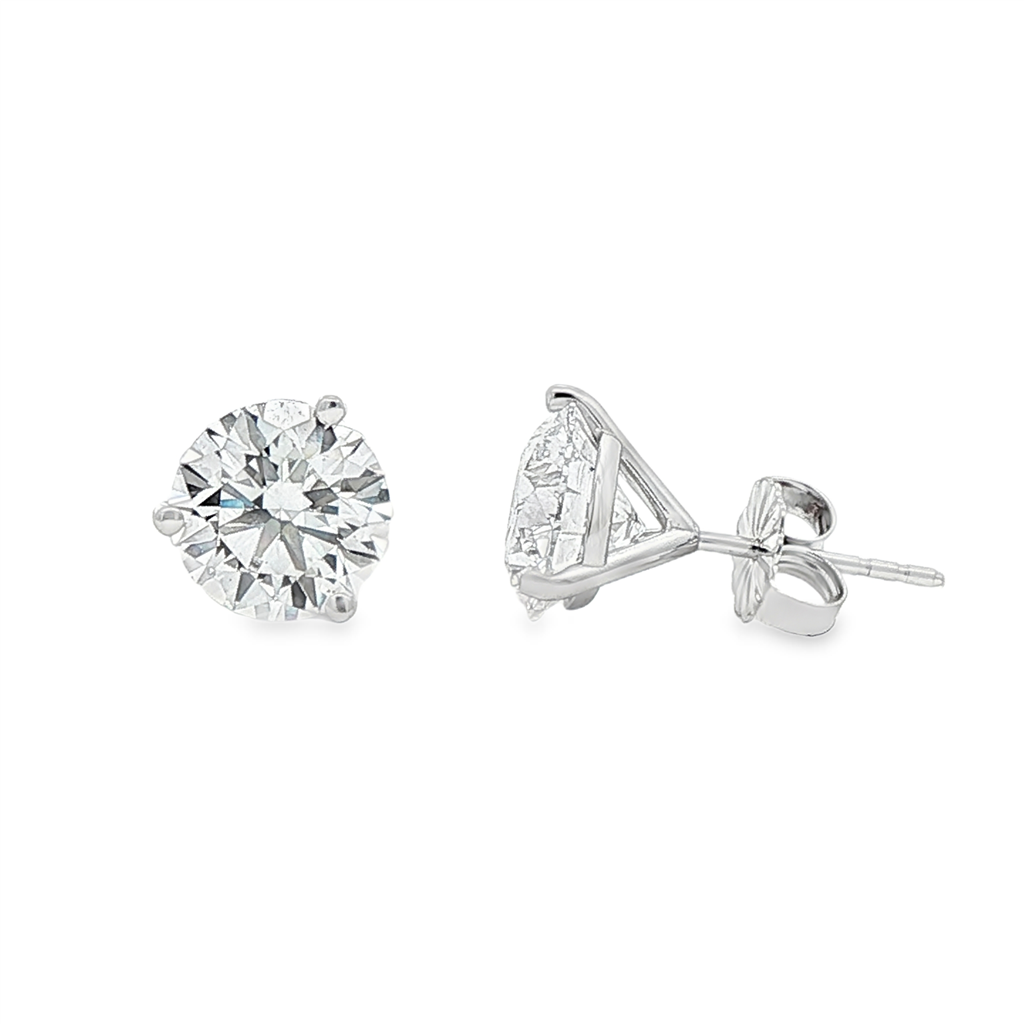 14K White Gold Lab Diamond Stud Earrings – 4.04ctw.