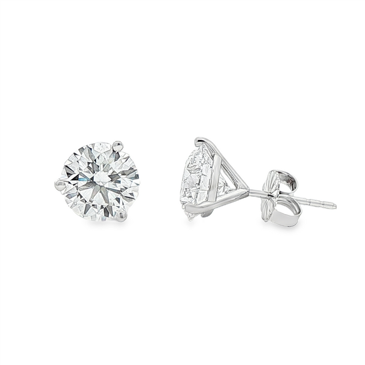 14K White Gold Lab Diamond Stud Earrings – 4.04ctw.