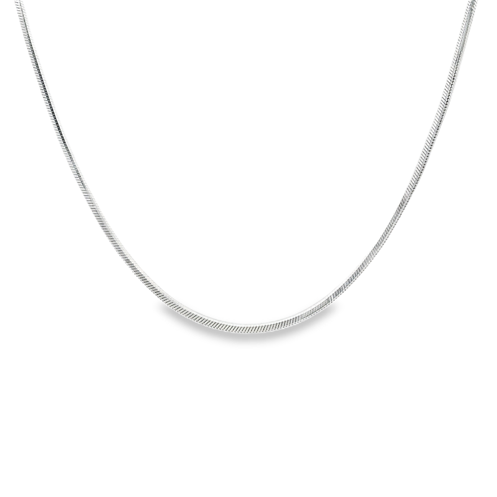 14K White Gold Polished Snake Chain 1.1mm Wide 18"