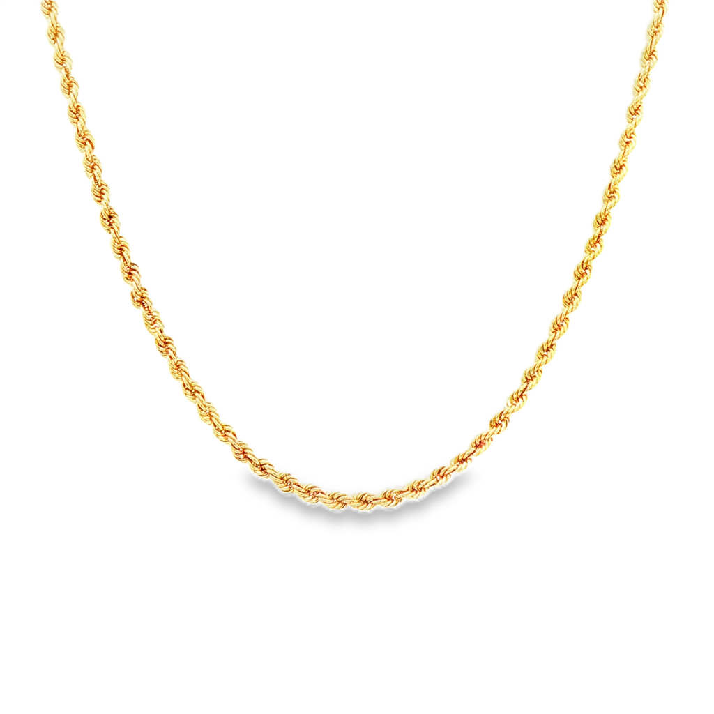 14K Yellow Estate Rope Chain – 1.9mm, 14.5", 5.2g