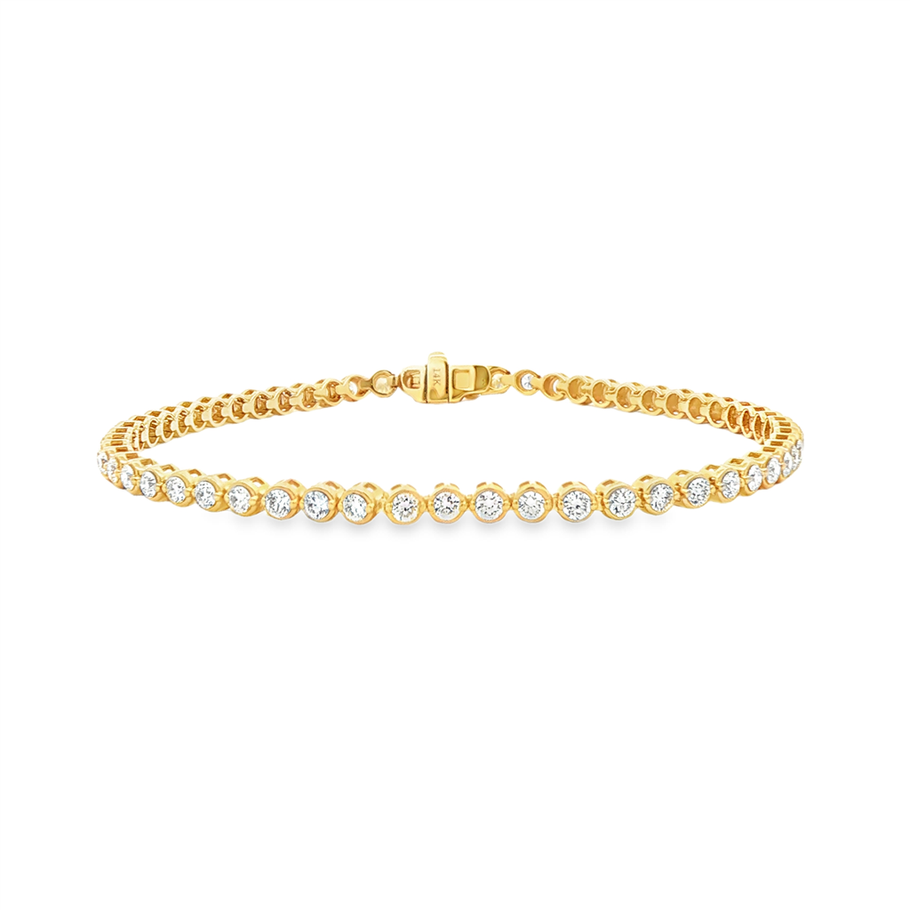 14K Yellow Gold 2.9mm Natural Diamond Tennis Bracelet – 2.00ctw.