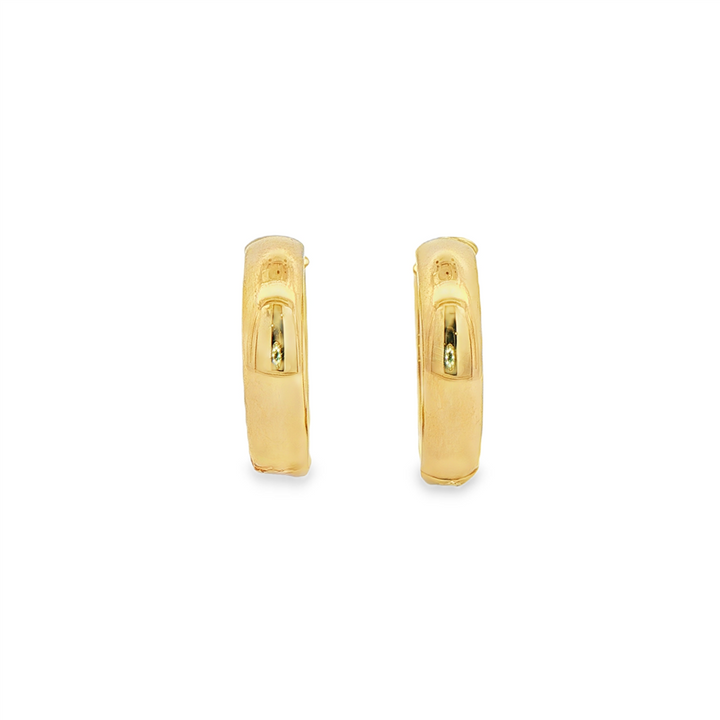 14K Yellow Gold Medium Dome Hoop Earrings – 20.5x5mm, 3.6g