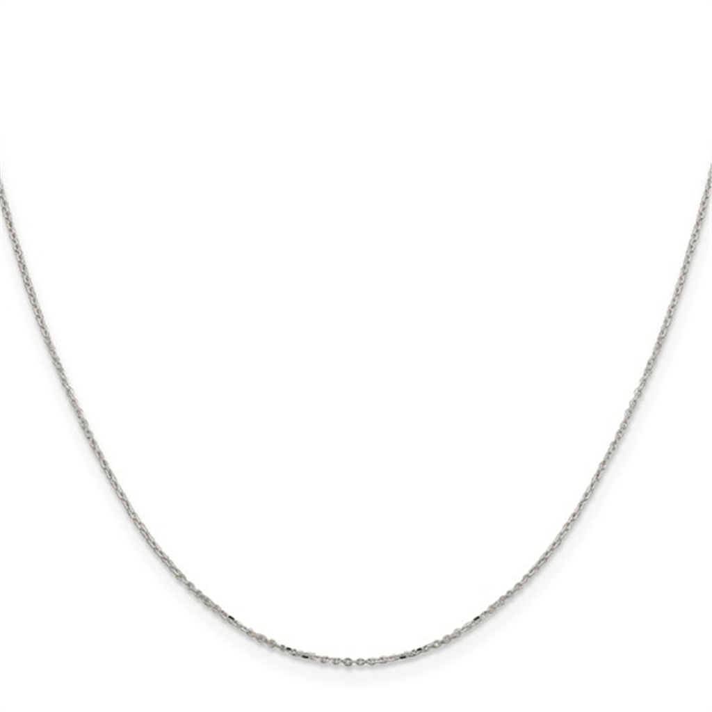 Sterling Silver Diamond Cut Cable Chain 1mm Wide 18"