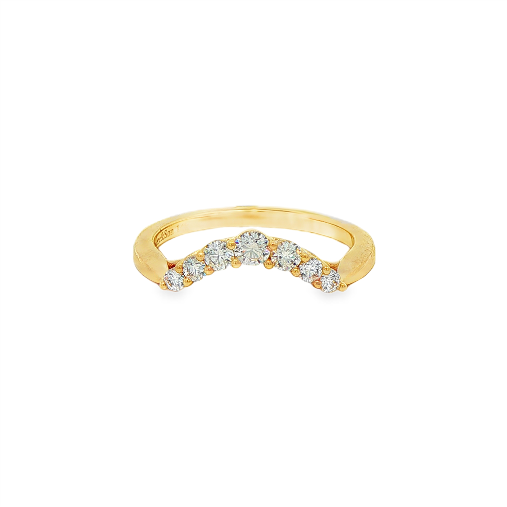 14K Yellow Gold Natural Diamond Curve Band – 0.31ctw.