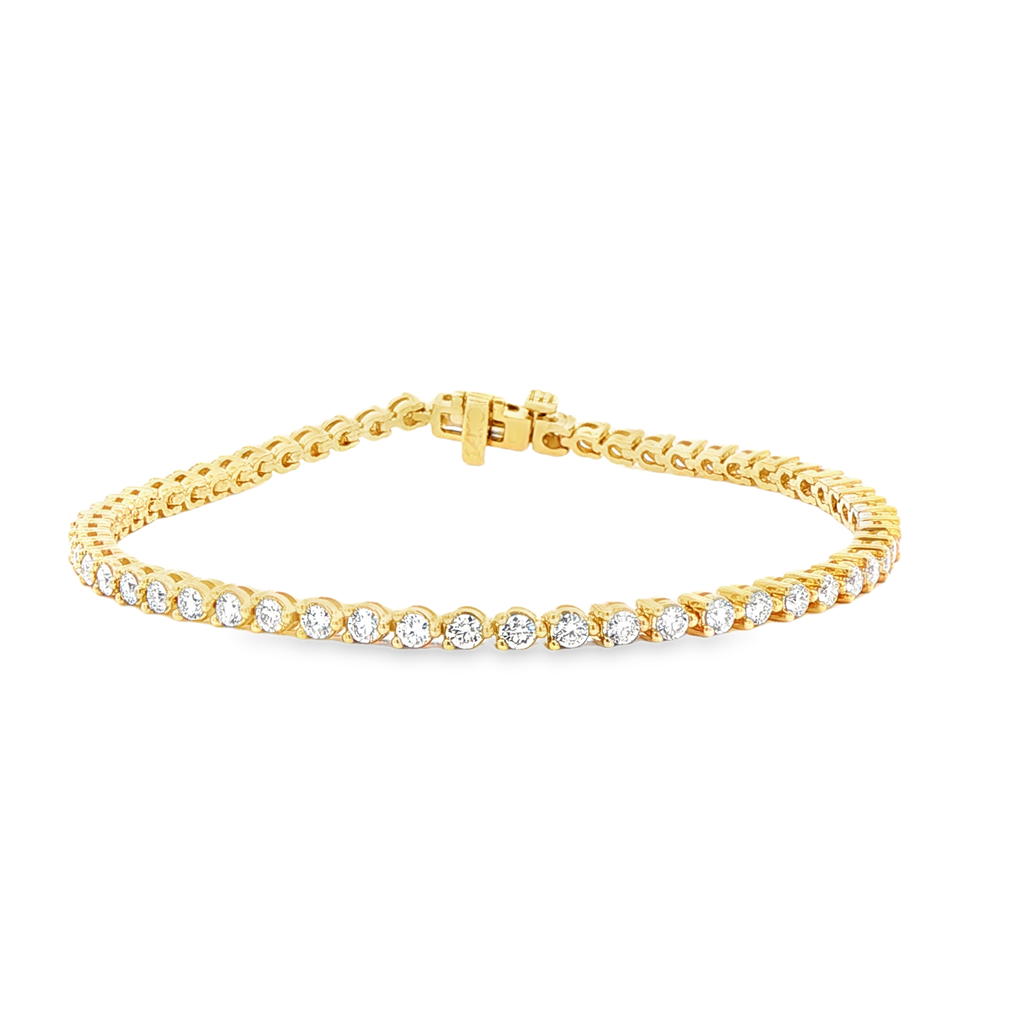 14K Yellow Gold 2mm Lab Grown Diamond Tennis Bracelet – 2.00ctw.