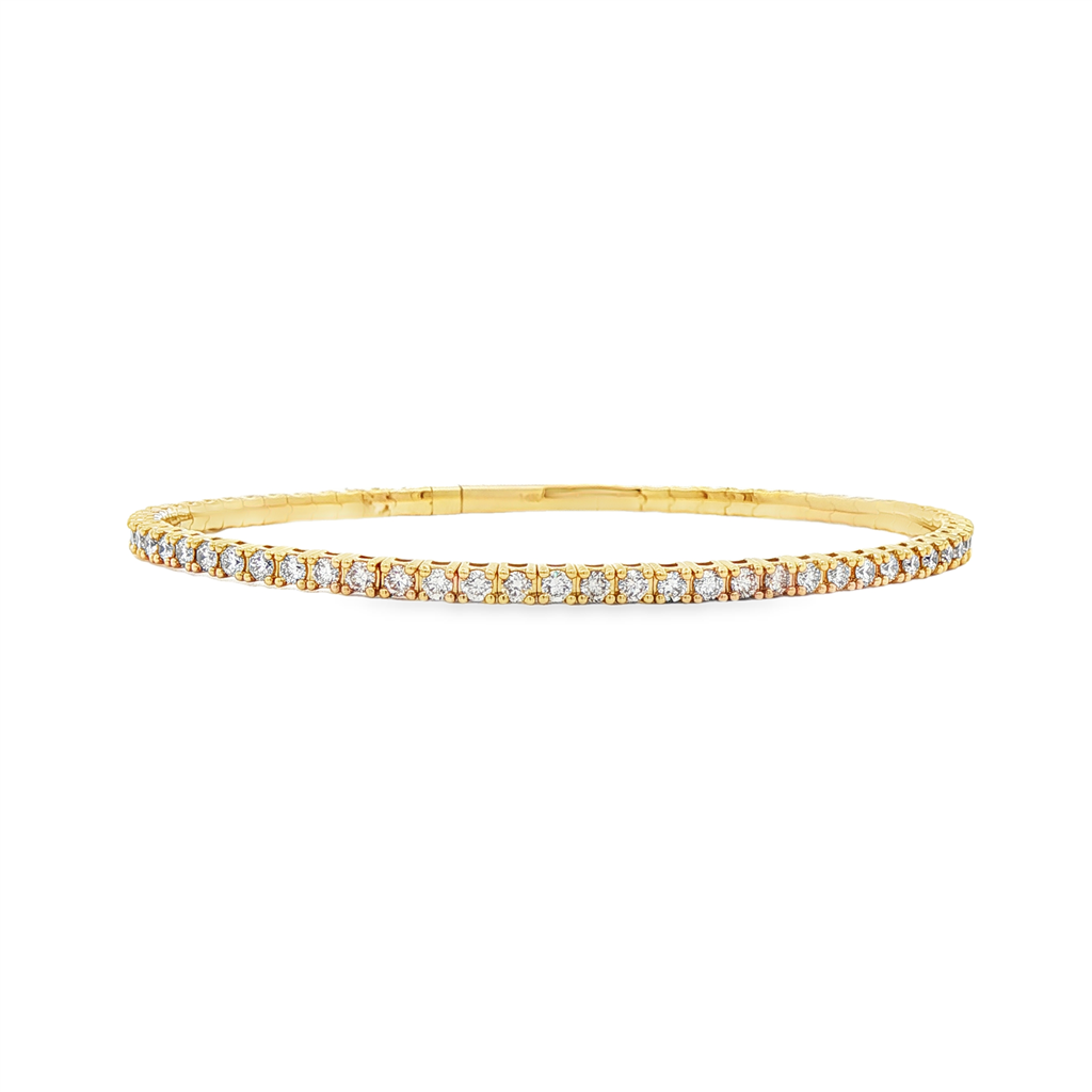 14K Yellow Diamond Flexi Bangle – 2.5mm, 2.00ctw, 7.5g