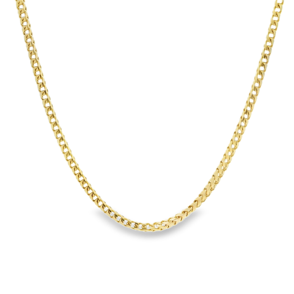 14K Yellow Gold Polished Franco Chain 1.5mm Wide 18"