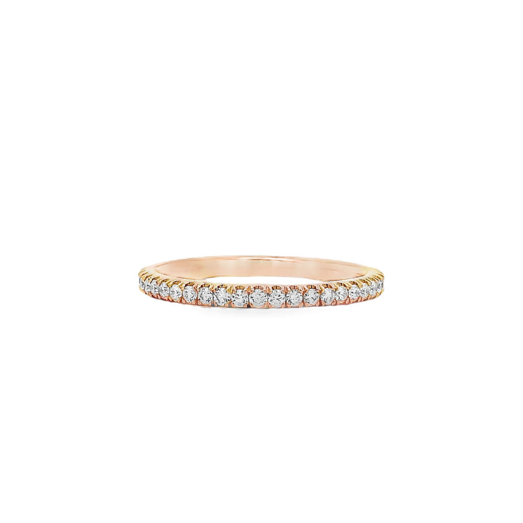 14K Rose Gold Natural Diamond Eternity Band - 0.44ctw.