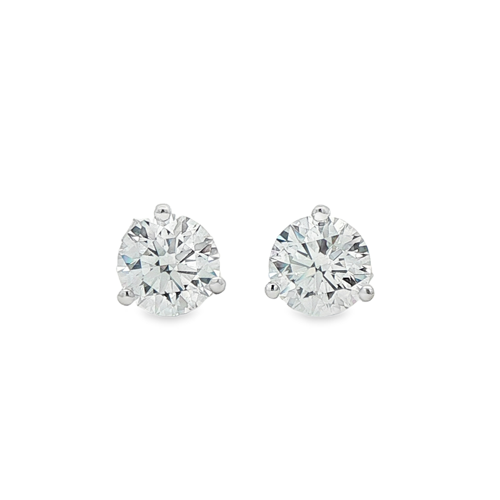 14K White Gold Lab Diamond Stud Earrings – 2.06ctw.
