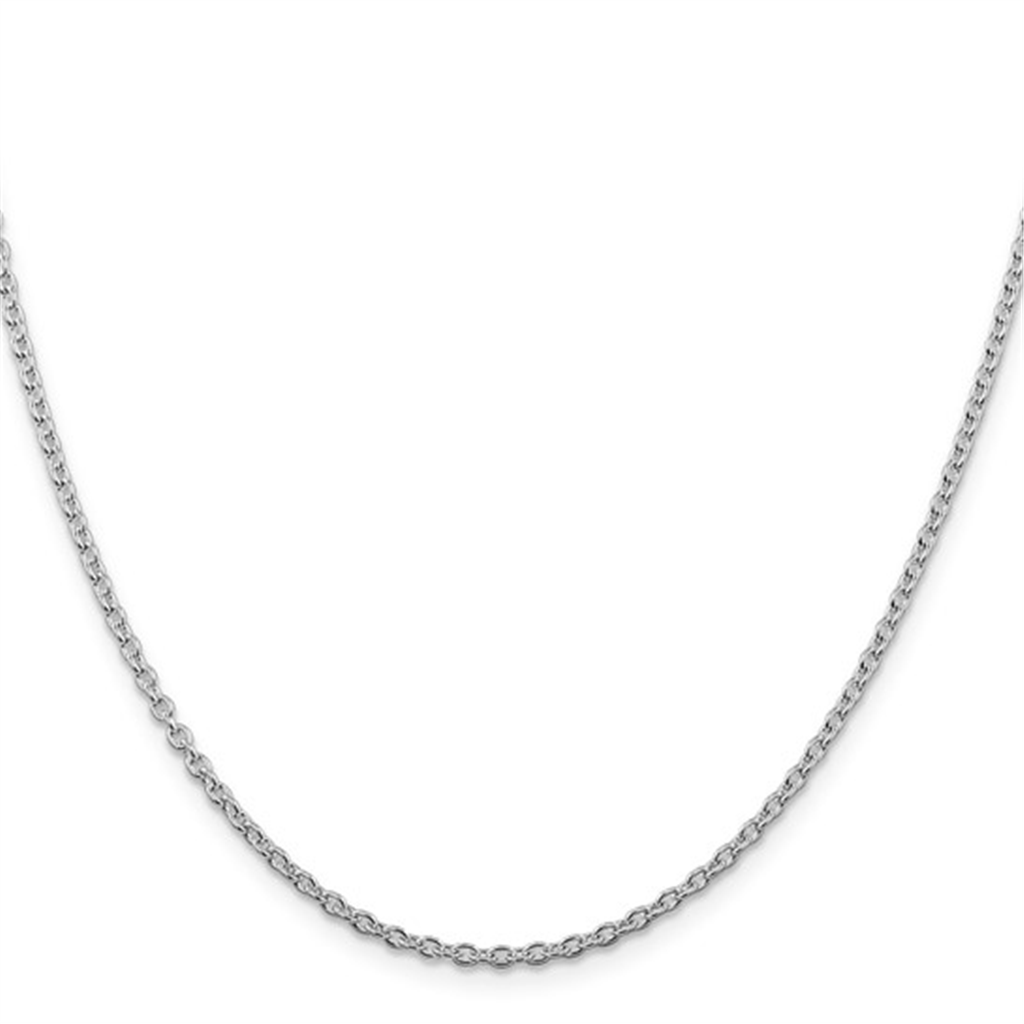 Sterling Silver Rhodium-plated Polished Cable Chain 2.25mm Wide 18"