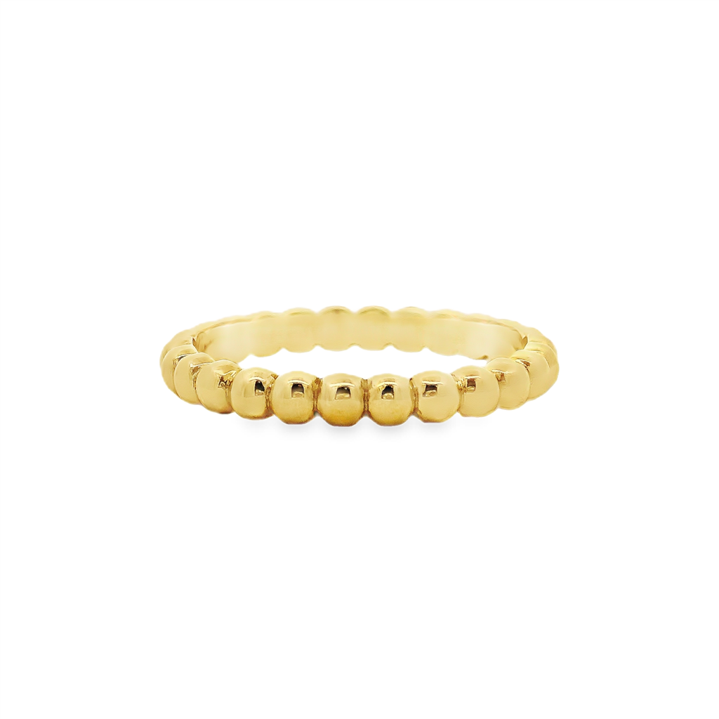 18K Yellow Gold Bead Band – 2.7mm, 2.9g