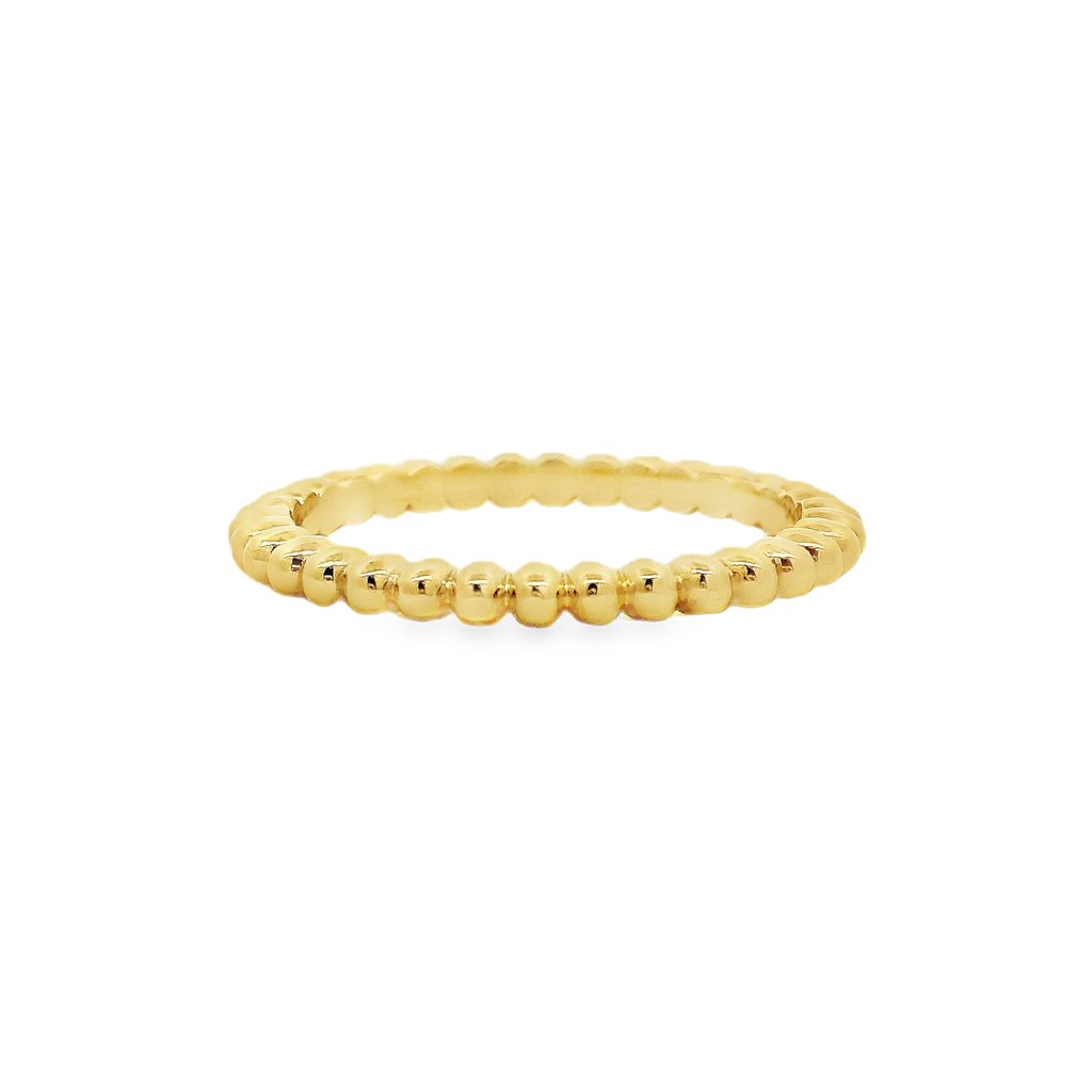 18K Yellow Gold Beaded Band – 1.9mm, 2.4g