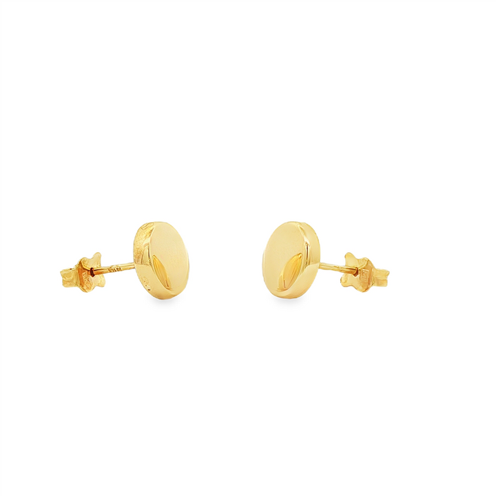 14K Yellow Gold Circle Stud Earrings – 1.3g