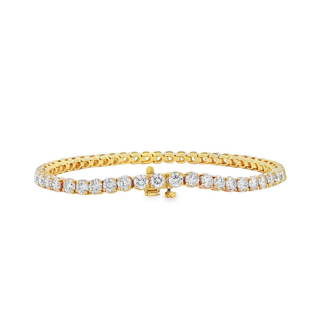 14K Yellow Gold Lab Grown Diamond 3.7mm Tennis Bracelet – 7.30ctw