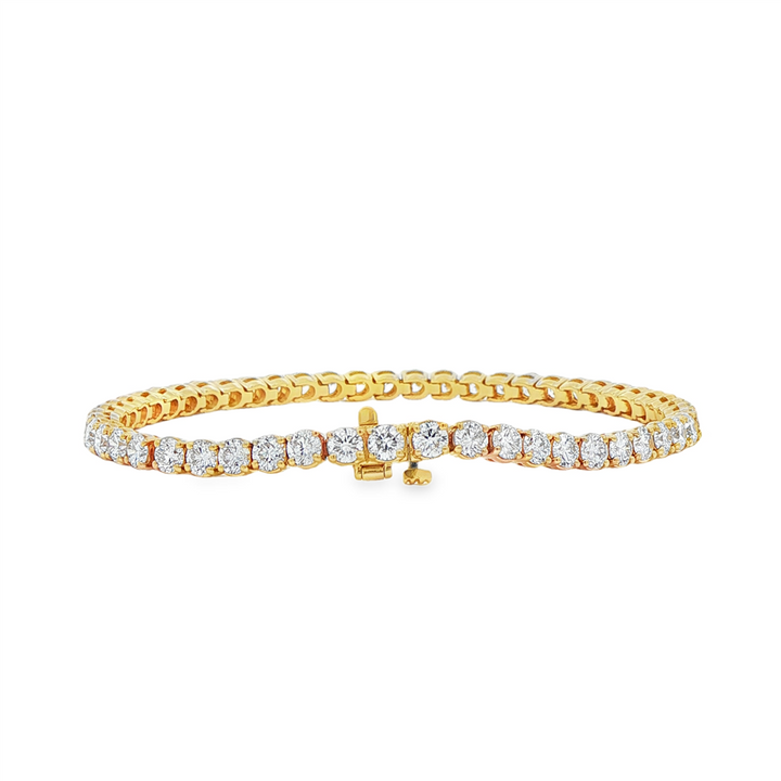 14K Yellow Gold Lab Grown Diamond 3.7mm Tennis Bracelet – 7.30ctw