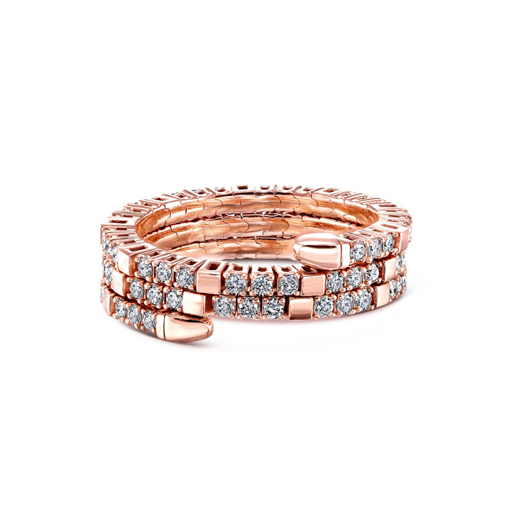 14K Rose Gold Flexible Diamond Ring – 0.95ctw.