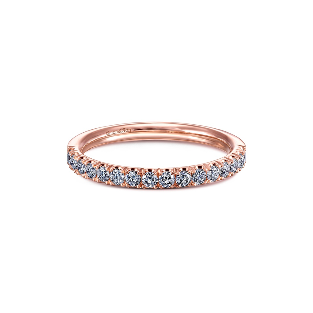 14K Rose Gold Natural Diamond Half Anniversary Band – 0.35ctw.