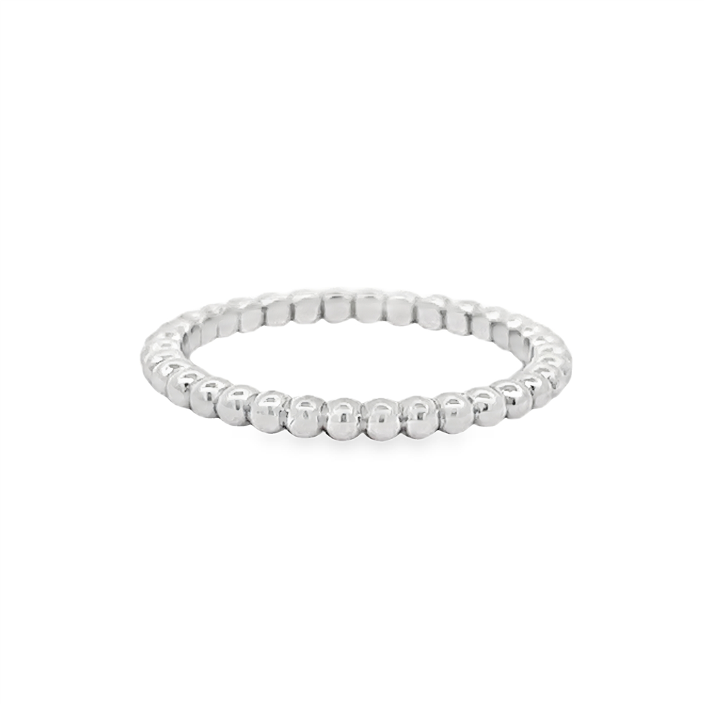 14K White Gold Bead Band – 2mm, 2g