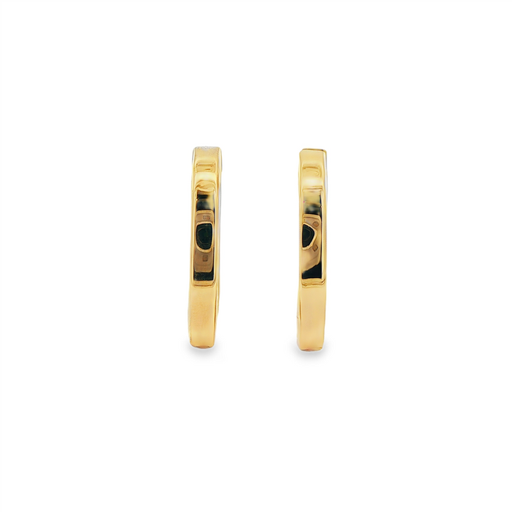 14K Yellow Gold Large Flat Square Hoop Earrings – 22.5x3mm, 3.2g
