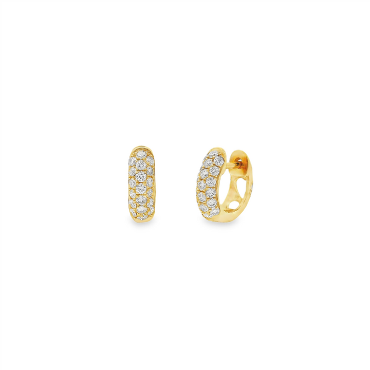 14K Yellow Gold 11x3.7mm Natural Diamond Huggie Earrings – 0.52ctw.