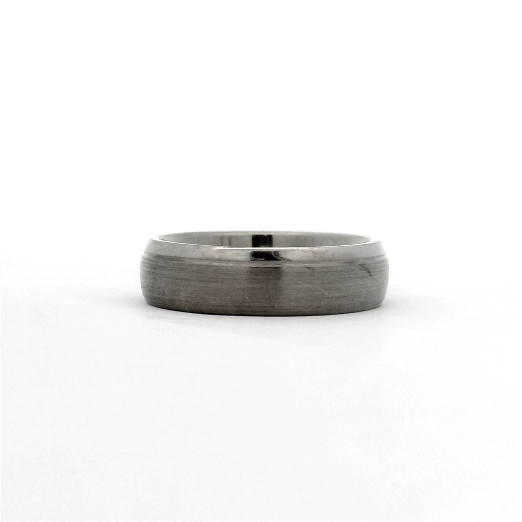 14K Grey Gold Brushed/Polished Men’s Band – 6mm