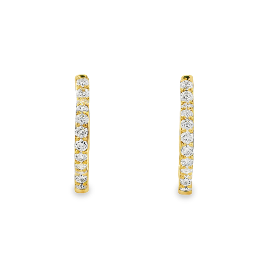 18K Yellow Gold Clover Hoop Earrings – 0.86ctw.