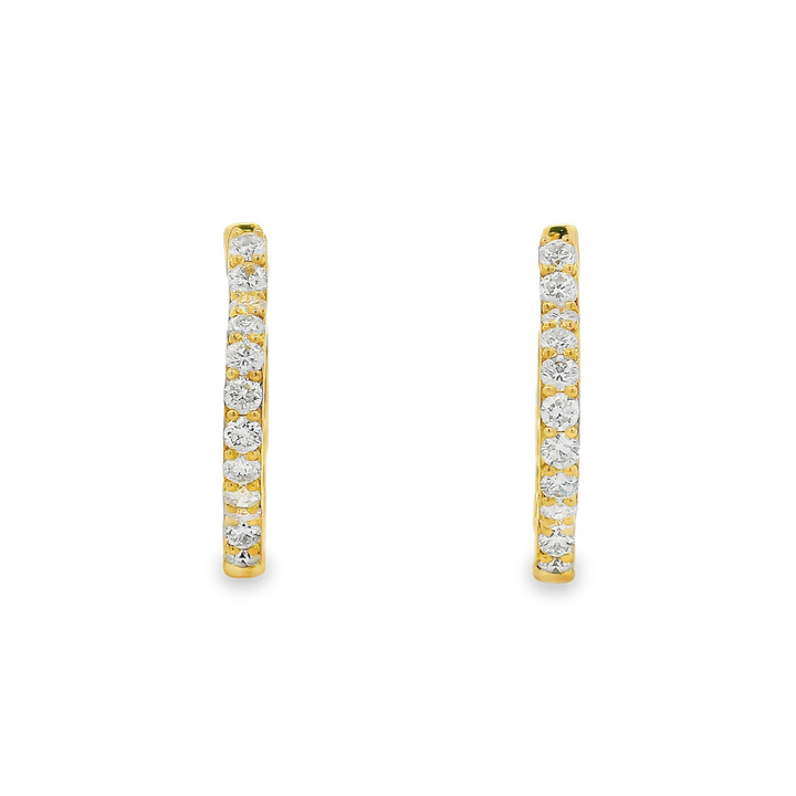 18K Yellow Gold Clover Hoop Earrings – 0.86ctw.
