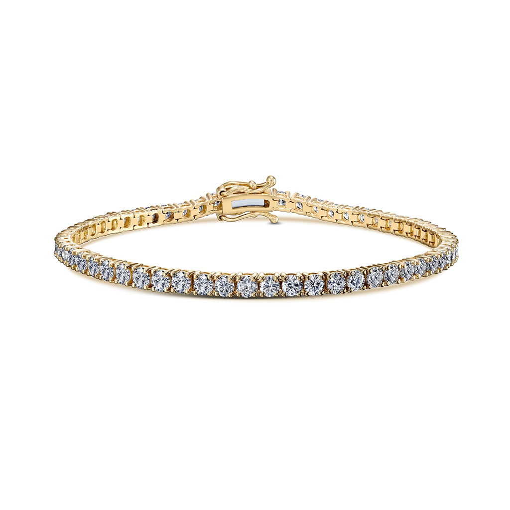 14K Yellow Gold Lab Grown Diamond Tennis Bracelet 5.00ctw.