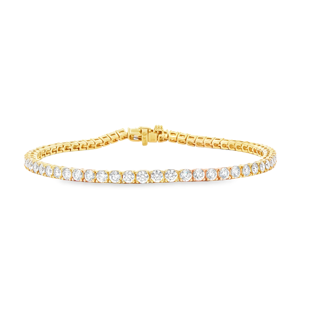 14K Yellow Gold 2.8mm Natural Diamond Tennis Bracelet – 3.75ctw.