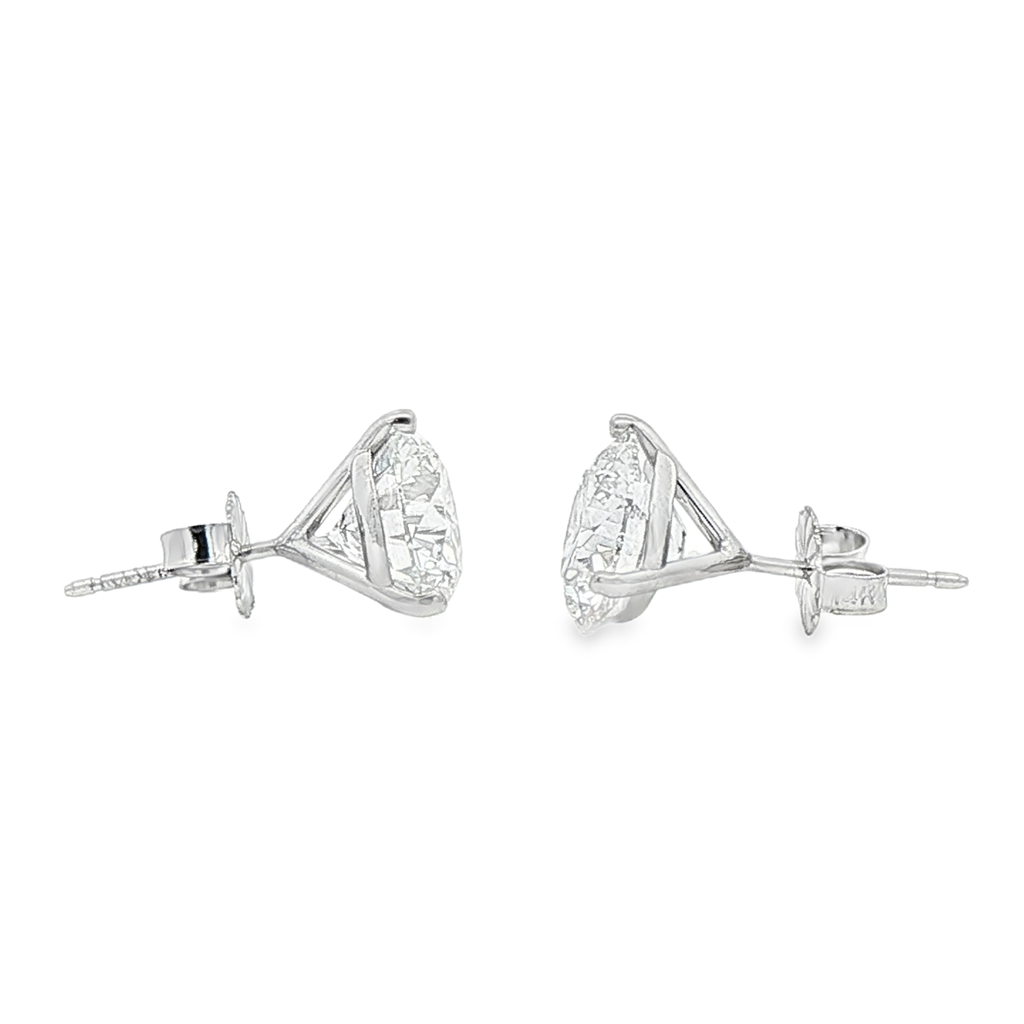 14K White Gold Lab Diamond Stud Earrings – 5.06ctw.