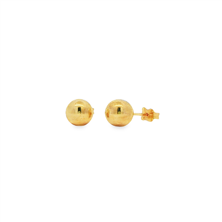 14K Yellow Gold Light Ball Stud Earrings 10mm – 1.6g