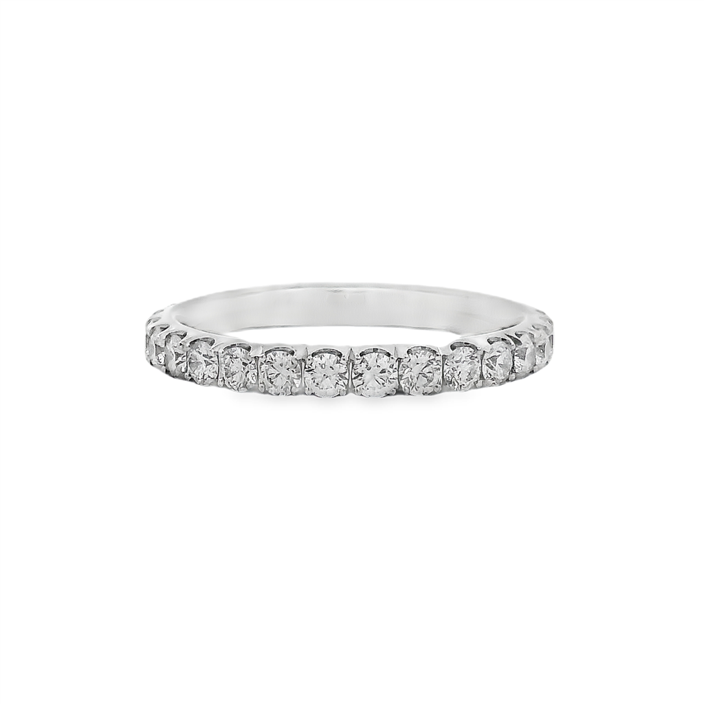 18K White Gold Natural Diamond Eternity Band - 1.01ctw.