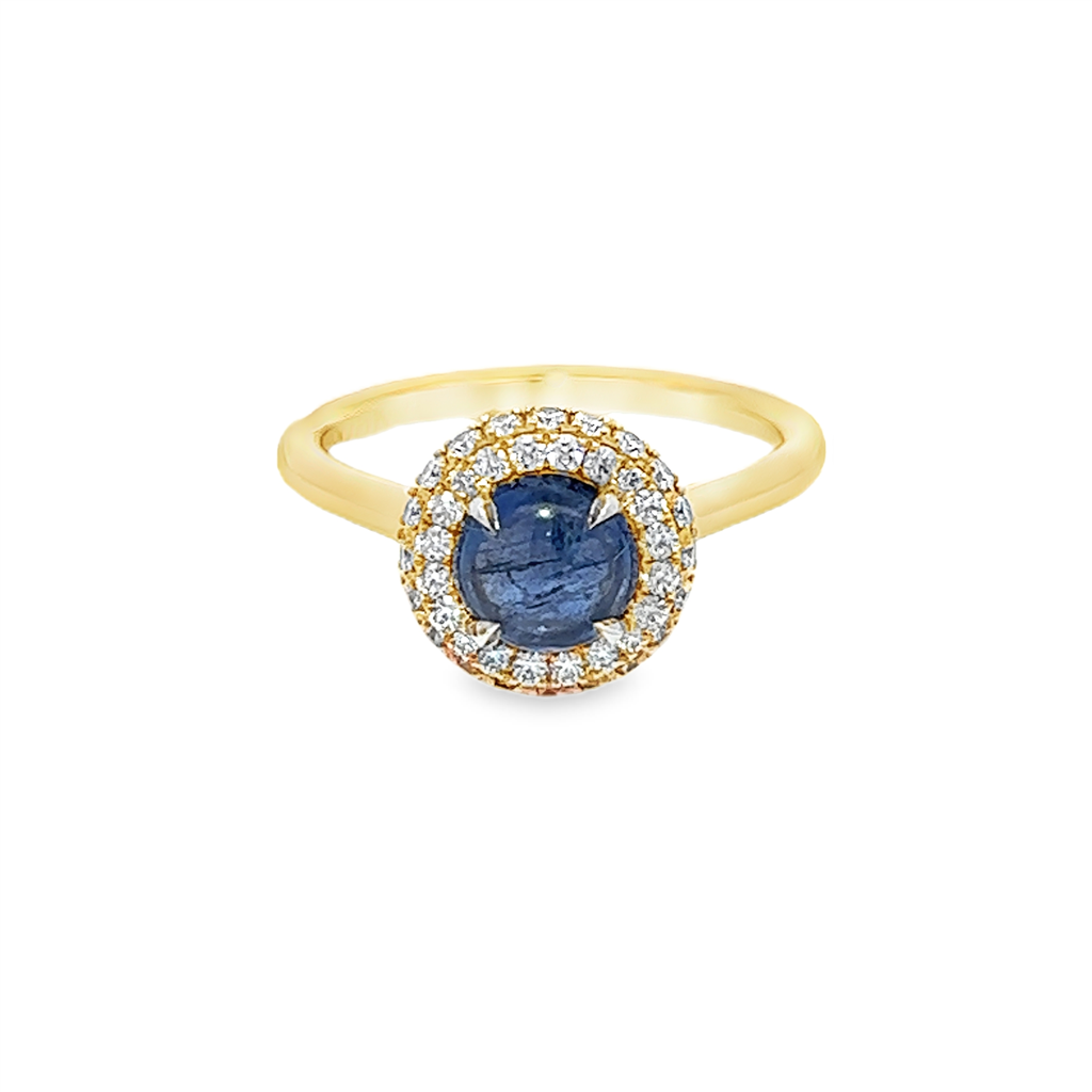 18K Yellow Gold Sapphire and Diamond Ring - 1.77ctw.