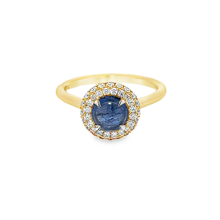 18K Yellow Gold Sapphire and Diamond Ring - 1.77ctw.