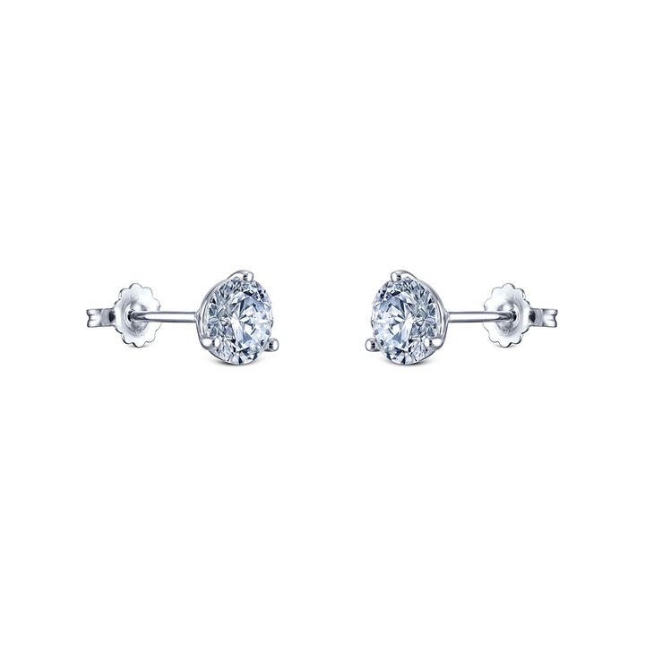 14K White Gold Round Lab Grown Diamond Stud Earrings – 1.54ctw.