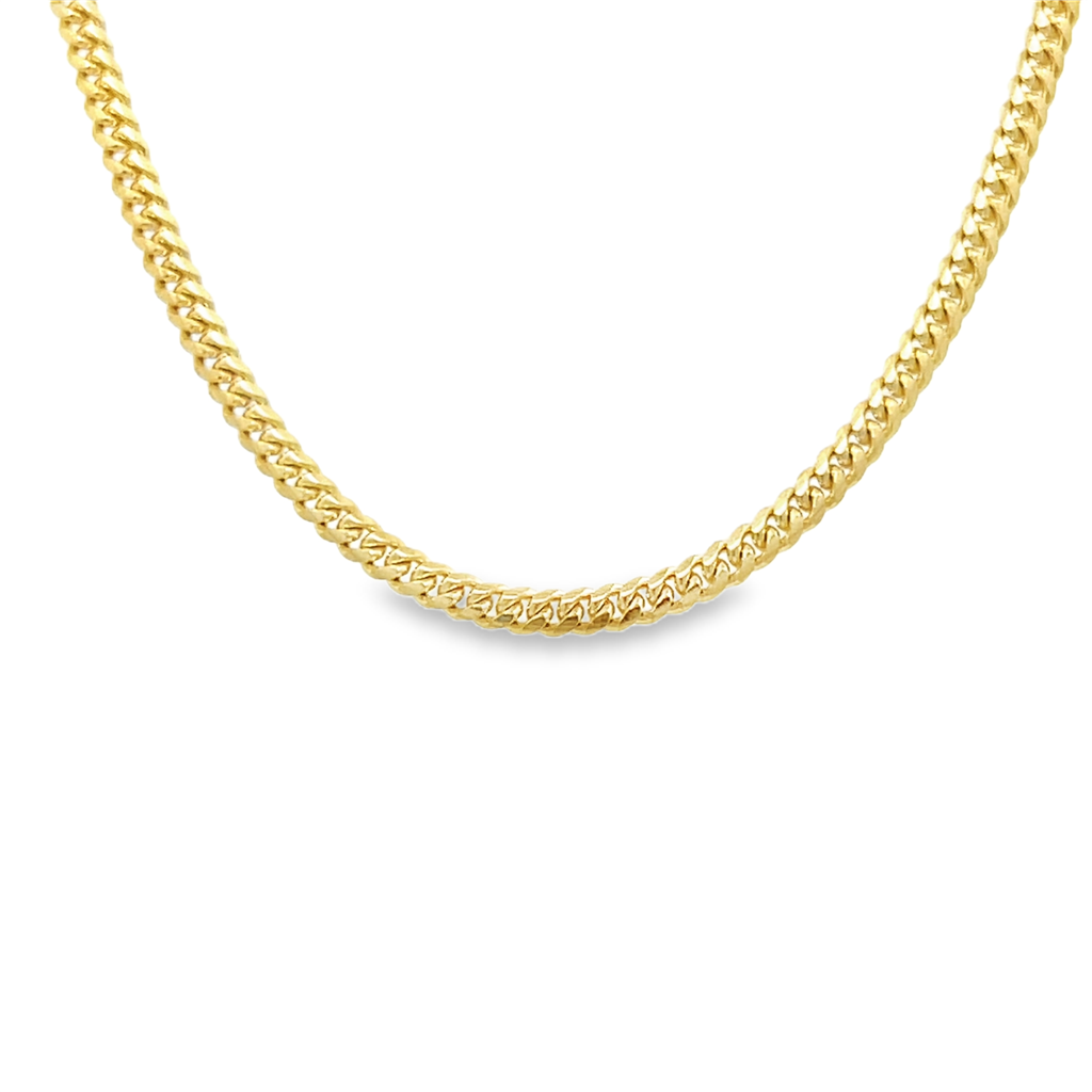 14K Yellow Gold Polished Miami Cuban Chain 2.1mm Wide 24"