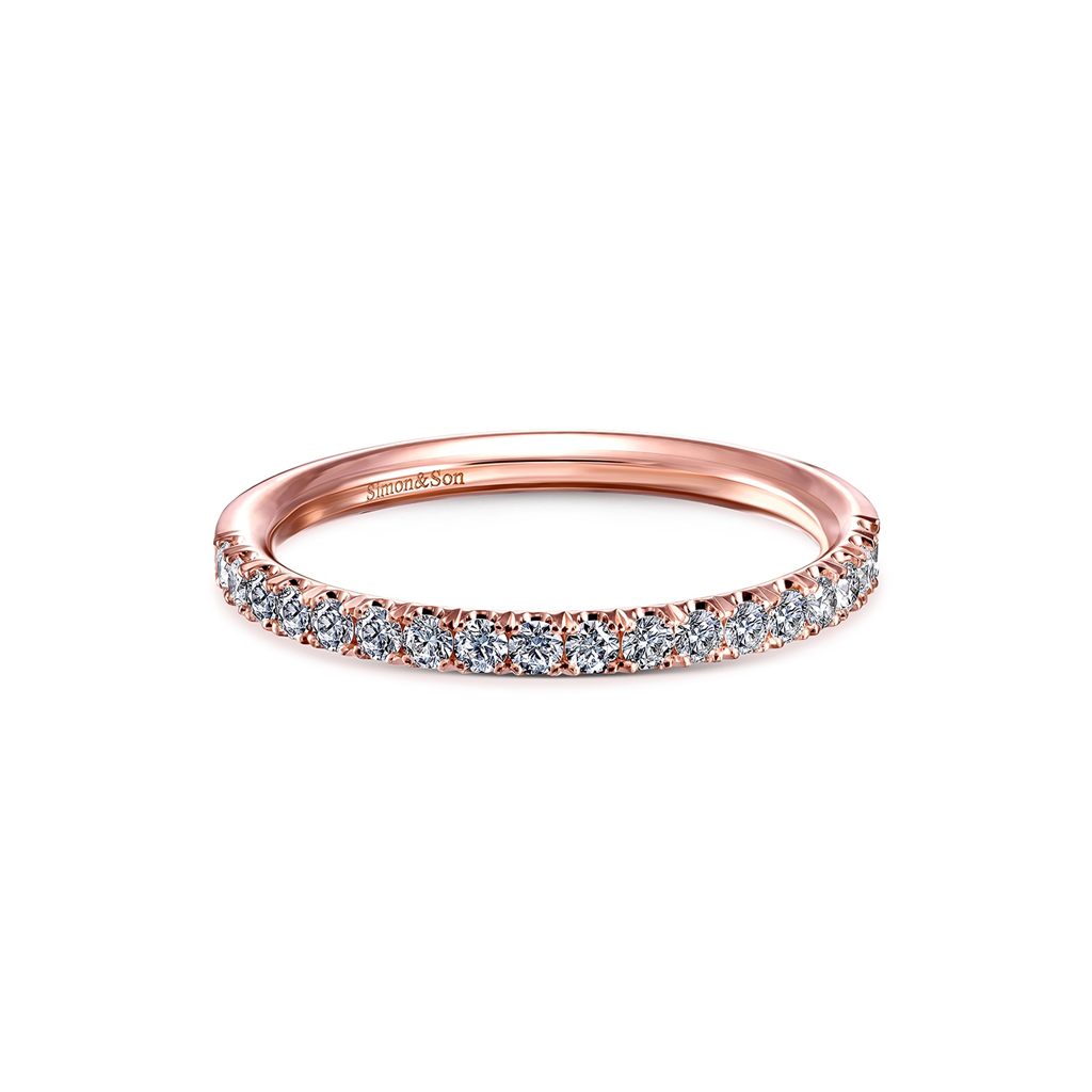 14K Rose Gold Diamond Wedding Band - 0.30ctw.